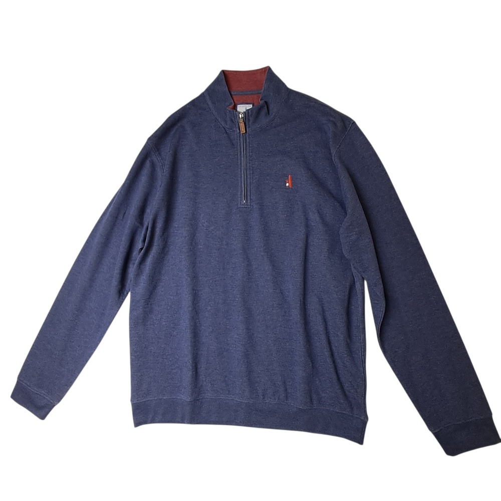 Johnnie-O Pullover Mens XL Blue 1/4 Zip Cotton Modal Heathered Preppy Golf
